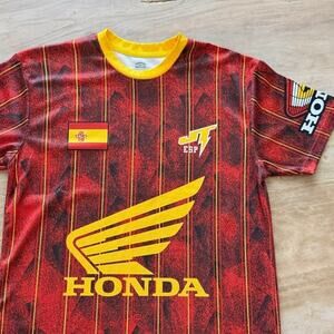 JT Racing Honda Victory Podium 26 Spain ESP Jersey Men's Size M Red Yellow Moto